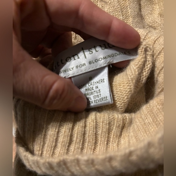 Sutton studio for Bloomingdale’s cashmere cable knit turtleneck sweater size S - Picture 4 of 5